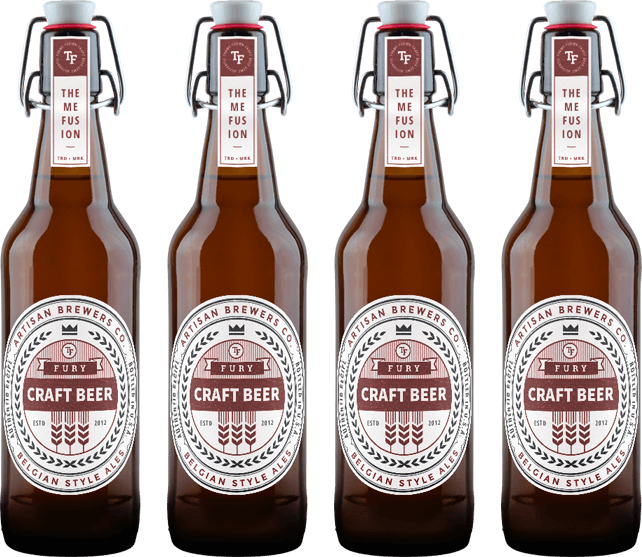 Red Beer Bottles